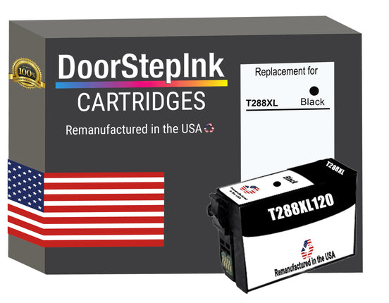 DoorStepInk Brand for Epson T288XL High Yield Black Remanufactured in USA Ink Cartridge,T288XL120
