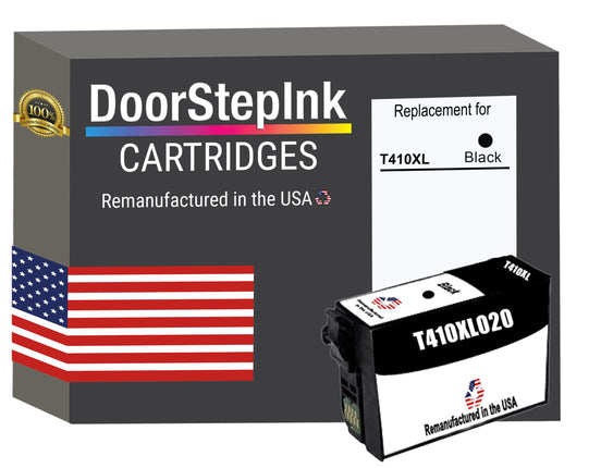 DoorStepInk Brand for Epson T410XL High Yield Black Remanufactured in USA Ink Cartridge,T410XL020