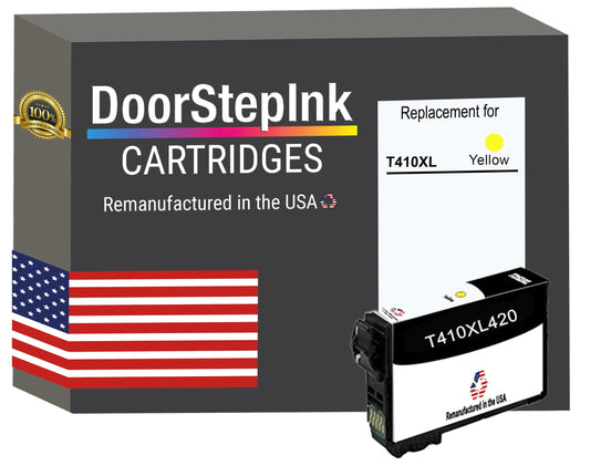 DoorStepInk Brand for Epson T410XL High Yield Yellow Remanufactured in USA Ink Cartridge,T410XL420