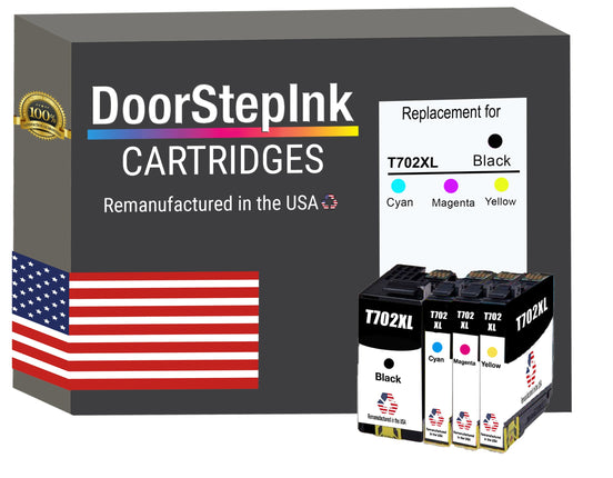 DoorStepInk Brand for Epson T702XL High Yield Remanufactured in USA Ink Cartridge,4-Pack