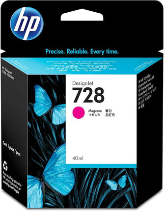 Original HP 728 40-ml Magenta Ink Cartridge, F9J62A