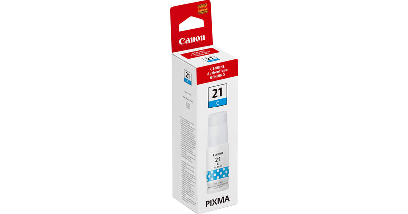 Genuine Canon GI-21 Standard Yield Cyan Ink Bottle, 4537C001
