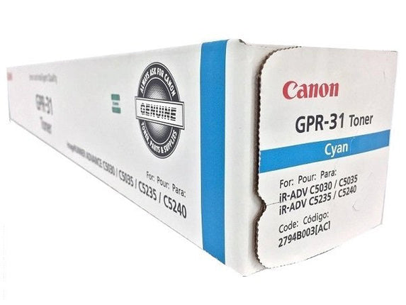 Original Canon GPR-31 Standard Yield Cyan Toner Cartridge, 2794B003