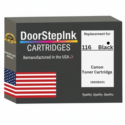 DoorStepInk Brand For Canon 116 High Yield Black Remanufactured in the USA Toner Cartridge, 1980B001