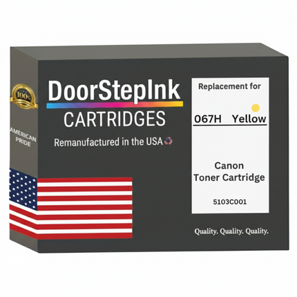 DoorStepInk Brand For Canon 067H High Yield Yellow Remanufactured in the USA Toner Cartridge,5103C001