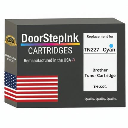 DoorStepInk Brand For Brother TN227C High Yield Cyan Remanufactured in the USA Toner Cartridge,TN227C