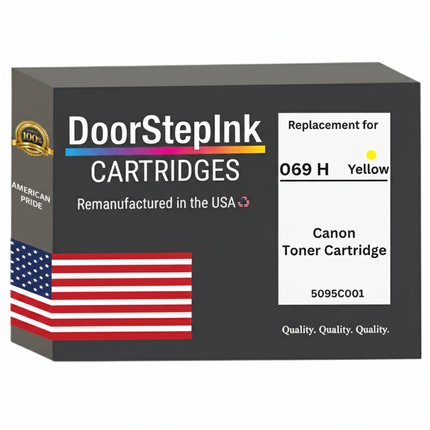 DoorStepInk Brand For Canon 069H High Yield Yellow Remanufactured in the USA Toner Cartridge,CAN069HY