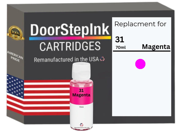 DoorStepInk Brand Replacement for HP 31 (1VV27AN ) 70-ml Magenta Standard Yield Ink Bottle Made in the USA