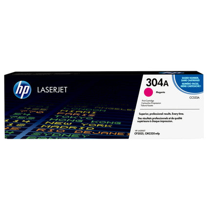 HP 304A High Yield Magenta LaserJet Toner Cartridge, CC533A