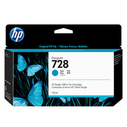 HP 728 130-ml (F9J67A) Cyan Genuine Ink Cartridge