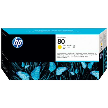 HP 80 (C4823A) Yellow Printhead & Printhead Cleaner