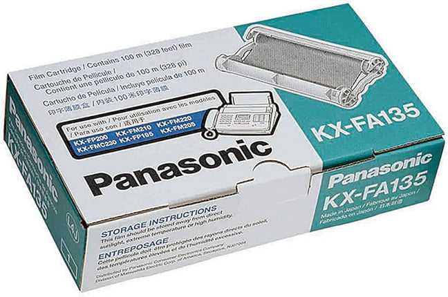 Genuine Panasonic KX-FA135 OEM Black Fax Cartridge with Roll