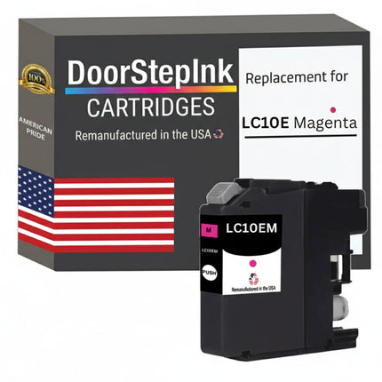 DoorStepInk Brand for Brother LC10E Magenta Extra High Yield Remanufactured in USA Inkjet Cartridge, LC10EM