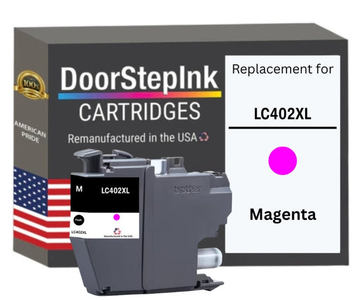 DoorStepInk Brand for Brother LC402XL Magenta High Yield Remanufactured in USA Inkjet Cartridge