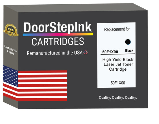 DoorStepInk Brand For Lexmark 50F1X00 High Yield Black Remanufactured in the USA LaserJet Toner Cartridge,50F1X00