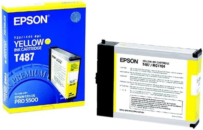 Genuine Epson T487 Standard Yield Yellow Inkjet Cartridge, T487011