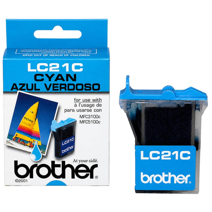 Original Brother LC21 Innobella Standard Yield Cyan Ink Cartridge, LC21C