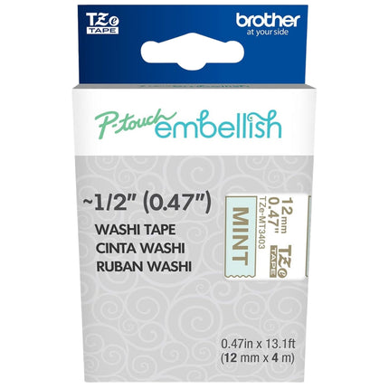 Original Brother P-Touch Embellish Gold Print on Pink Hearts Washi Tape TZeMT3406 ~½” Wide x 13.1’ Long for Use With P-Touch Embellish Ribbon & Tape Printer