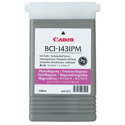 Original Canon BCI-1431PM Photo Magenta Inkjet Cartridge, 8974A001AA
