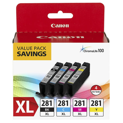 Original Canon CLI-281XL High Yield Tri-Color Ink Cartridge, 2037C005