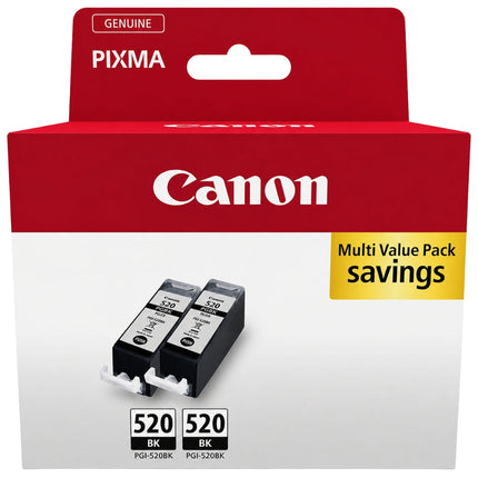 Original Canon PGI-520 Black Ink Cartridges- 2 Pack