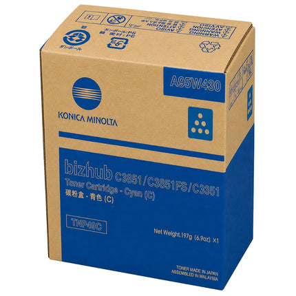 Original Konica Minolta TNP49C High Yield Cyan Toner Cartridge, A95W430