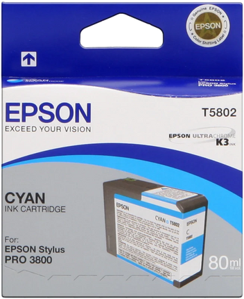 Original Epson T5802 Cyan 80ml Ink Cartridge