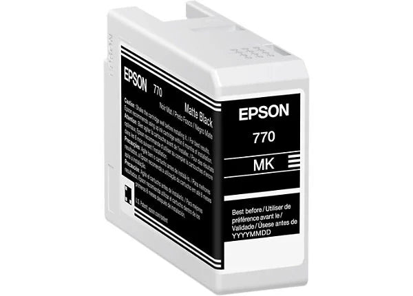 Original Epson 770 Standard Yield Matte Black Ink Cartridge, T770820