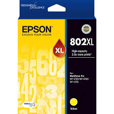 Original Epson T802XL High Yield Yellow Ink Cartridge, T802XL420