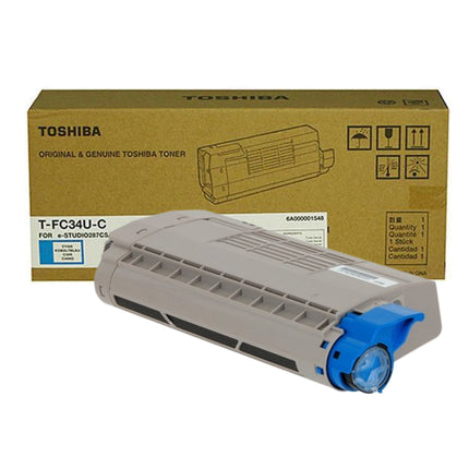Genuine Toshiba TFC34UC Standard Yield Cyan Toner Cartridge, T-FC34U-C