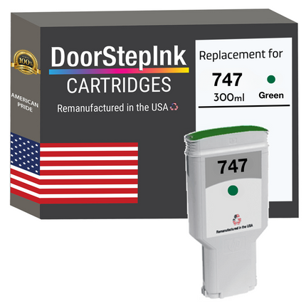 DoorStepInk Brand for HP 747 300mL Green Remanufactured in the USA Ink Cartridge