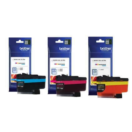 Original Brother LC3035XXL High Yield Tri-Color Ink Cartridge-Pack-3