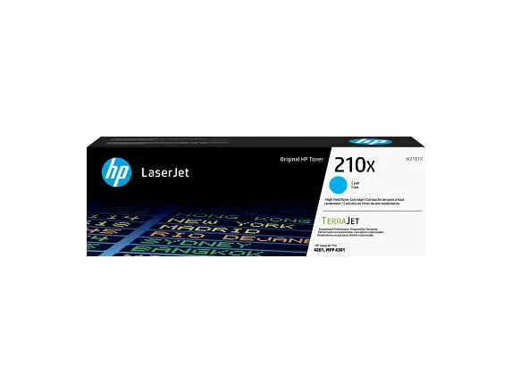 Original HP 210X High Yield Cyan Toner Cartridge, W2101X