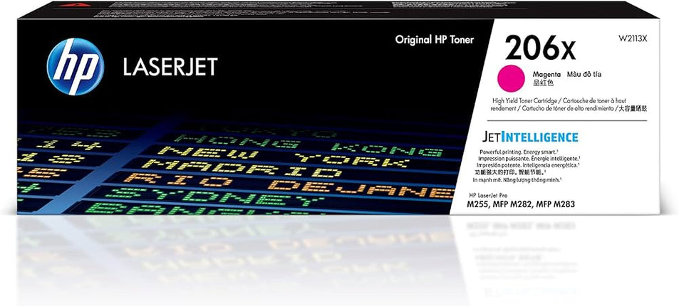 Genuine HP 206X High-Yield Magenta Laser Toner Cartridge, W2113X