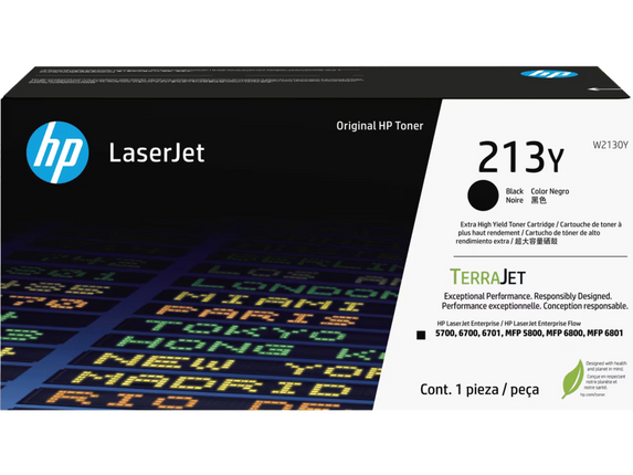 Original HP 213Y Standard Yield Black Toner Cartridge, W2130Y