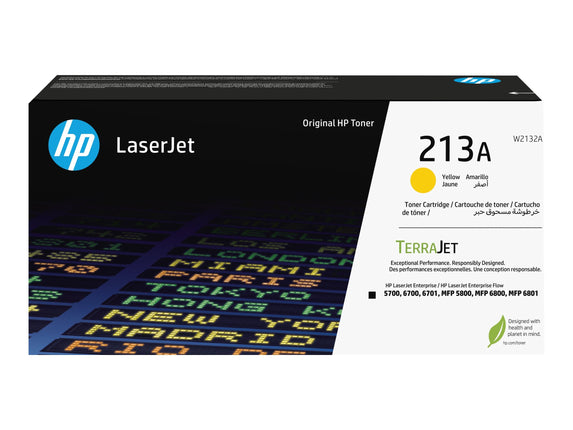 Original HP 213A Standard Yield Yellow Toner Cartridges, W2132A