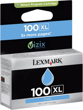 Original Lexmark 14N1093 100XL Cyan Ink Cartridge