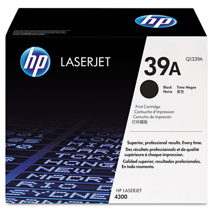 Original HP 39A Black LaserJet Toner Cartridge, Q1339A