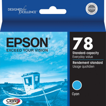 New Genuine Epson 78 (T0782) Cyan Ink Cartridge