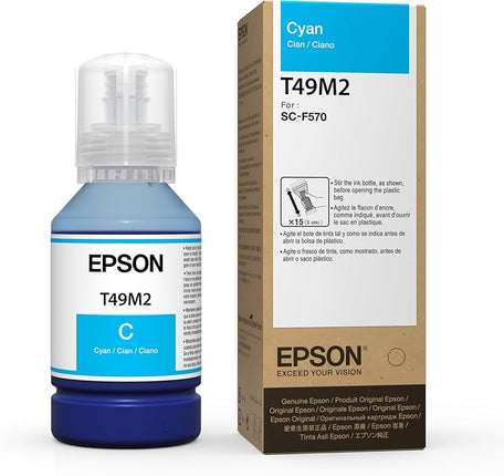 Genuine Epson 140ml Cyan Ink Bottle, T49M220
