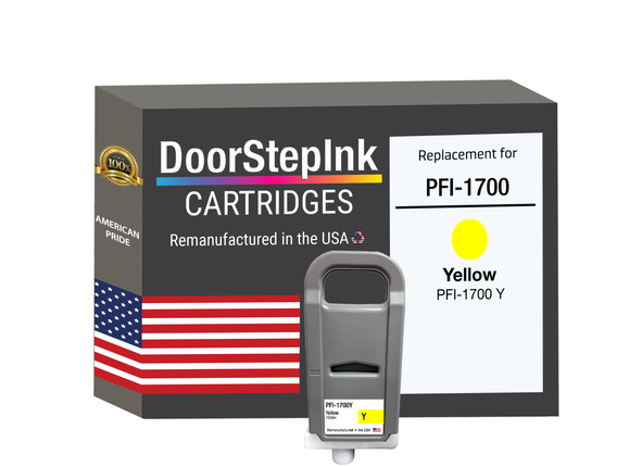 DoorStepInk Brand For Canon PFI-1700 Yellow Ink Cartridges Remanufactured in the USA