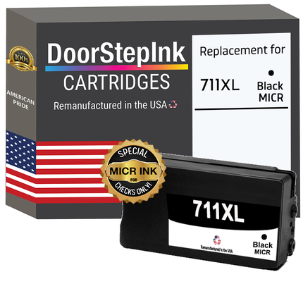 DoorStepInk Brand for HP 711XL Black MICR Remanufactured in the USA Ink Cartridge