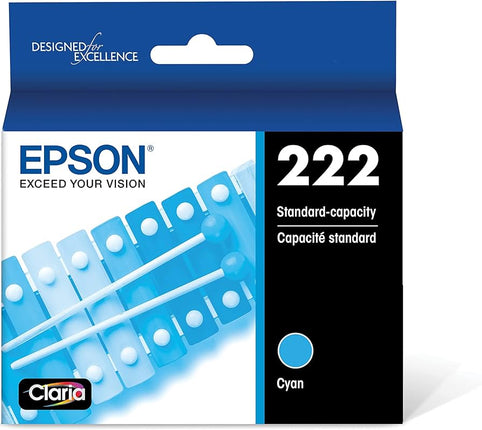 Original Epson 222 Cyan Ink Cartridges, T222220-S