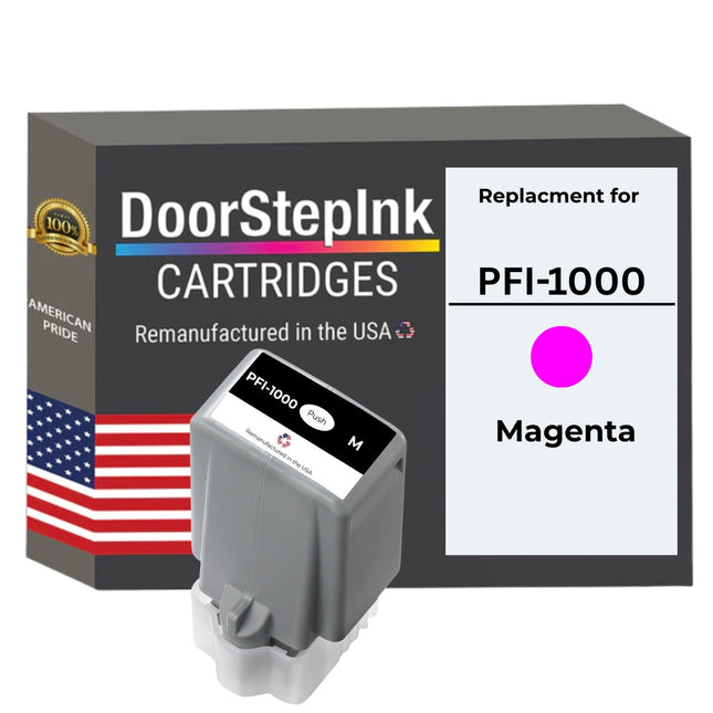 DoorStepInk Brand For Canon PFI-1000 Standard yield Magenta Remanufactured in the USA Ink Cartridge, 0548C002