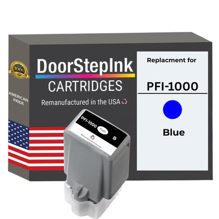 DoorStepInk Brand For Canon PFI-1000 Standard yield Blue Remanufactured in the USA Ink Cartridge,0555C002