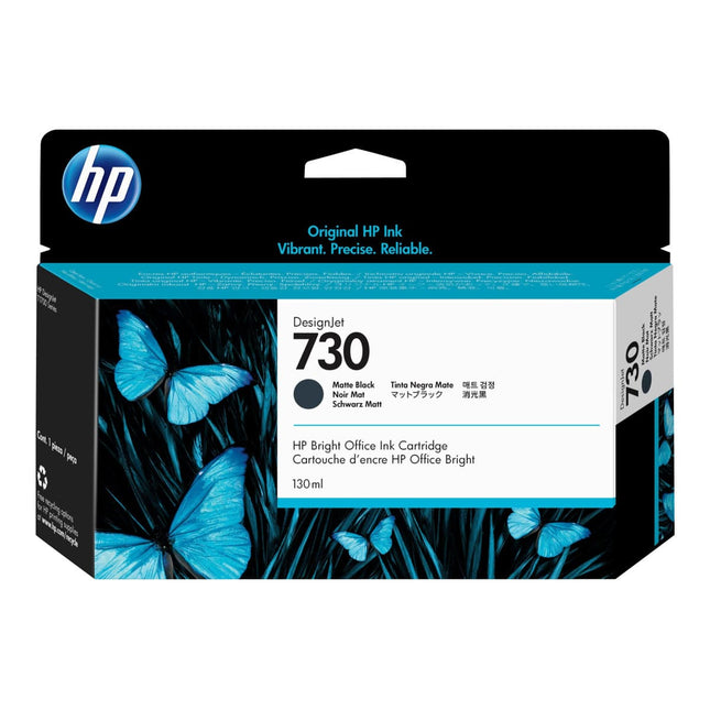 Original HP 730 130-ml (P2V65A) Matte Black Ink Cartridge