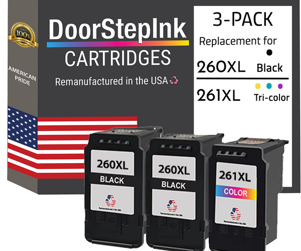DoorStepInk Brand for Canon PG-260XL 260 XL 2 Black / CL-261XL 261 XL