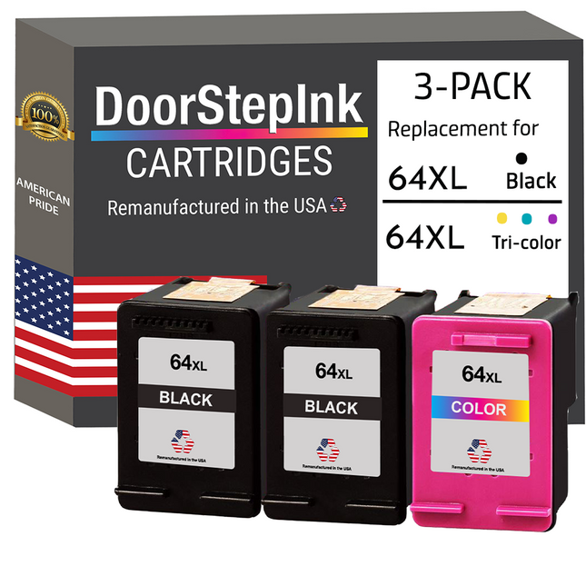 Replacement HP 64XL (N9J92AN) & Color (N9J91AN) Ink