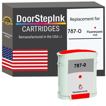 DoorStepInk Remanufactured in the USA Ink Cartridges for Pitney Bowes 787-0 Fluorescent Red
