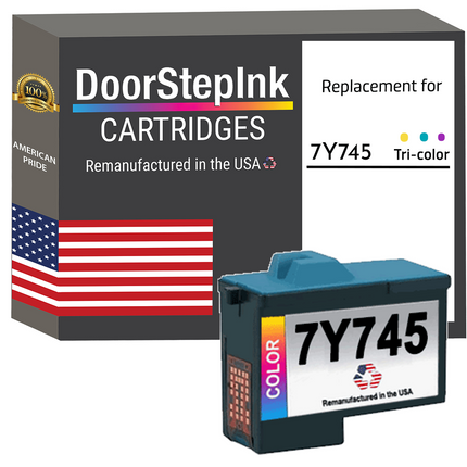 DoorStepInk Remanufactured in the USA Ink Cartridge for Dell Series 2 7Y745 Color
